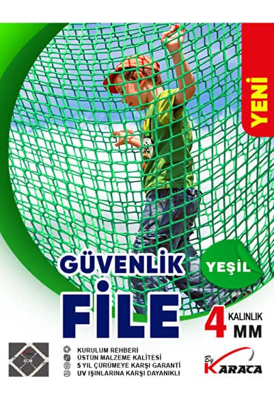 Yeşil Güvenlik File 1 5x3m 4mm 5x5cm İp Kalınlığı