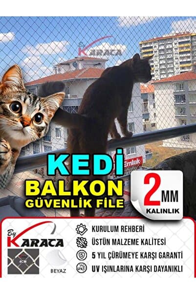 Kedi Balkon Güvenlik Filesi 2 5x5 2mm Kalınlığı 4x4 Gözenekli