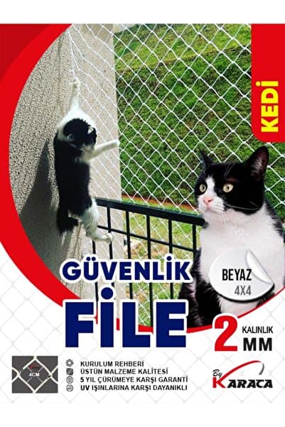 Kedi Balkon Güvenlik Filesi 2 80x3 2mm Kalınlığı 4x4 Gözenekli